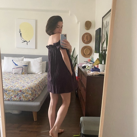 Free People Navy Mini Dress with Pockets - Picture 4 of 7